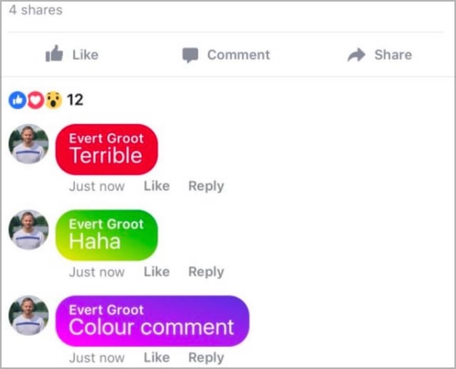 facebook colored comments
