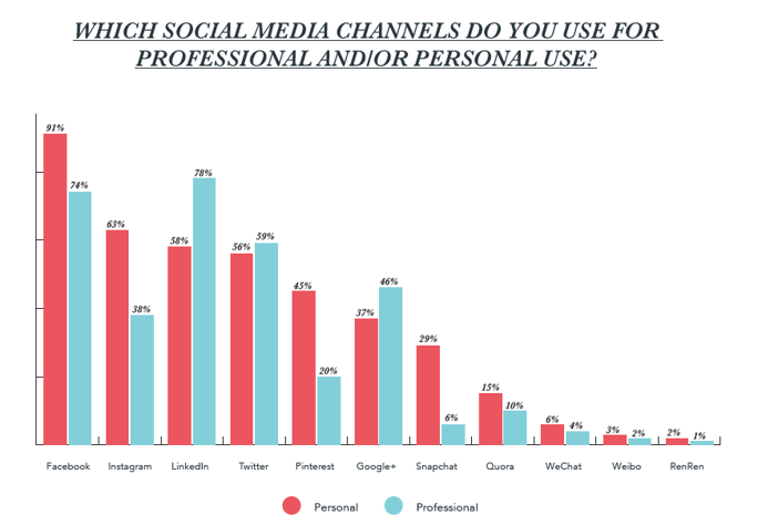 social media usage for professional and personal use