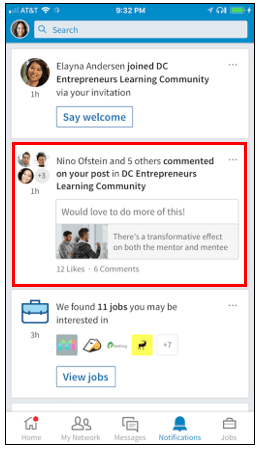 linkedin groups from homepage