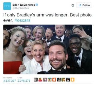 Ellen DeGeneres #OscarSelfie