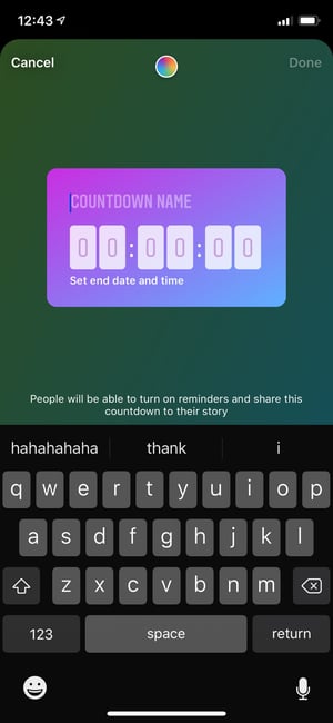 Instagram Countdown Story Sticker