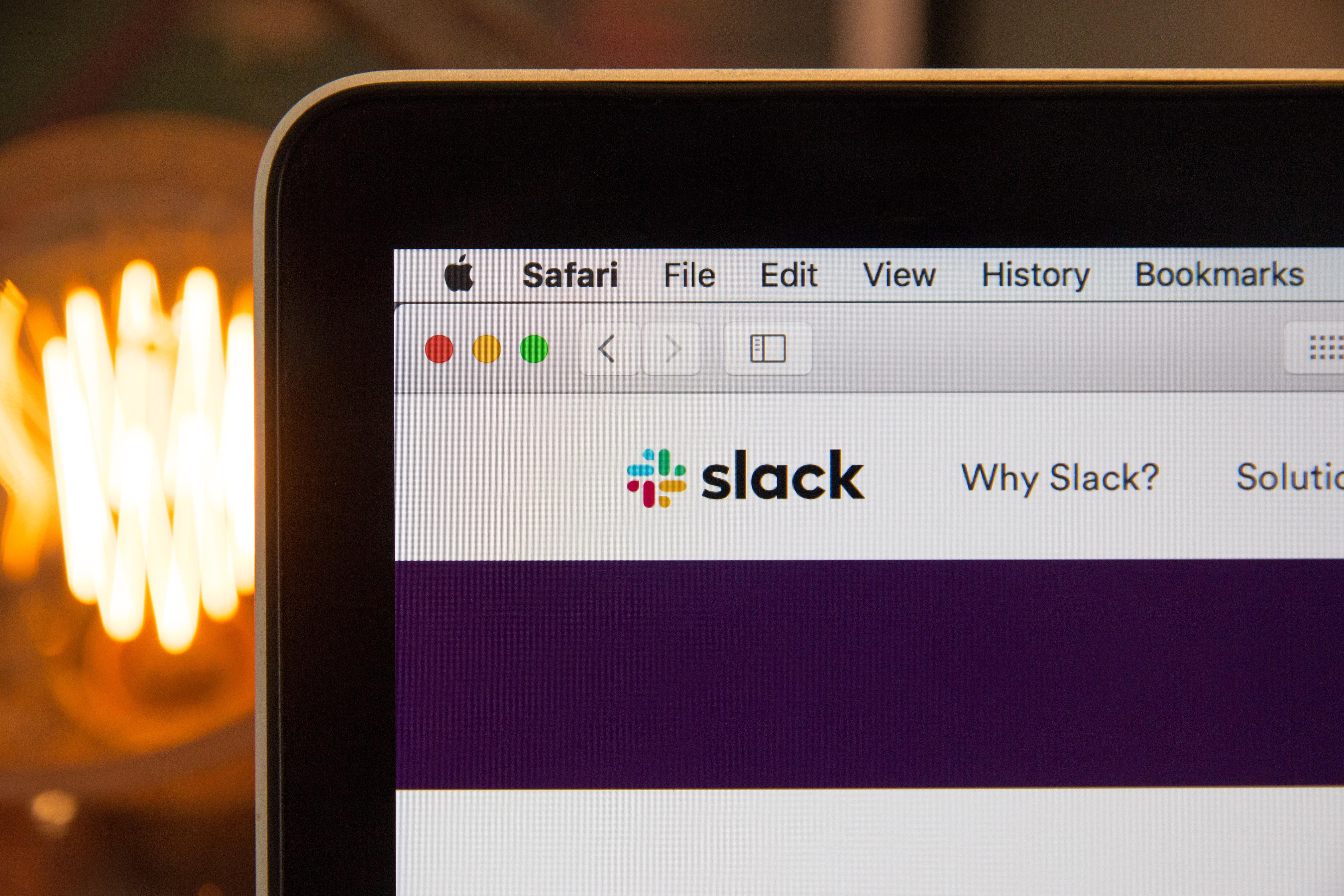 Slack opened on Safari Browser