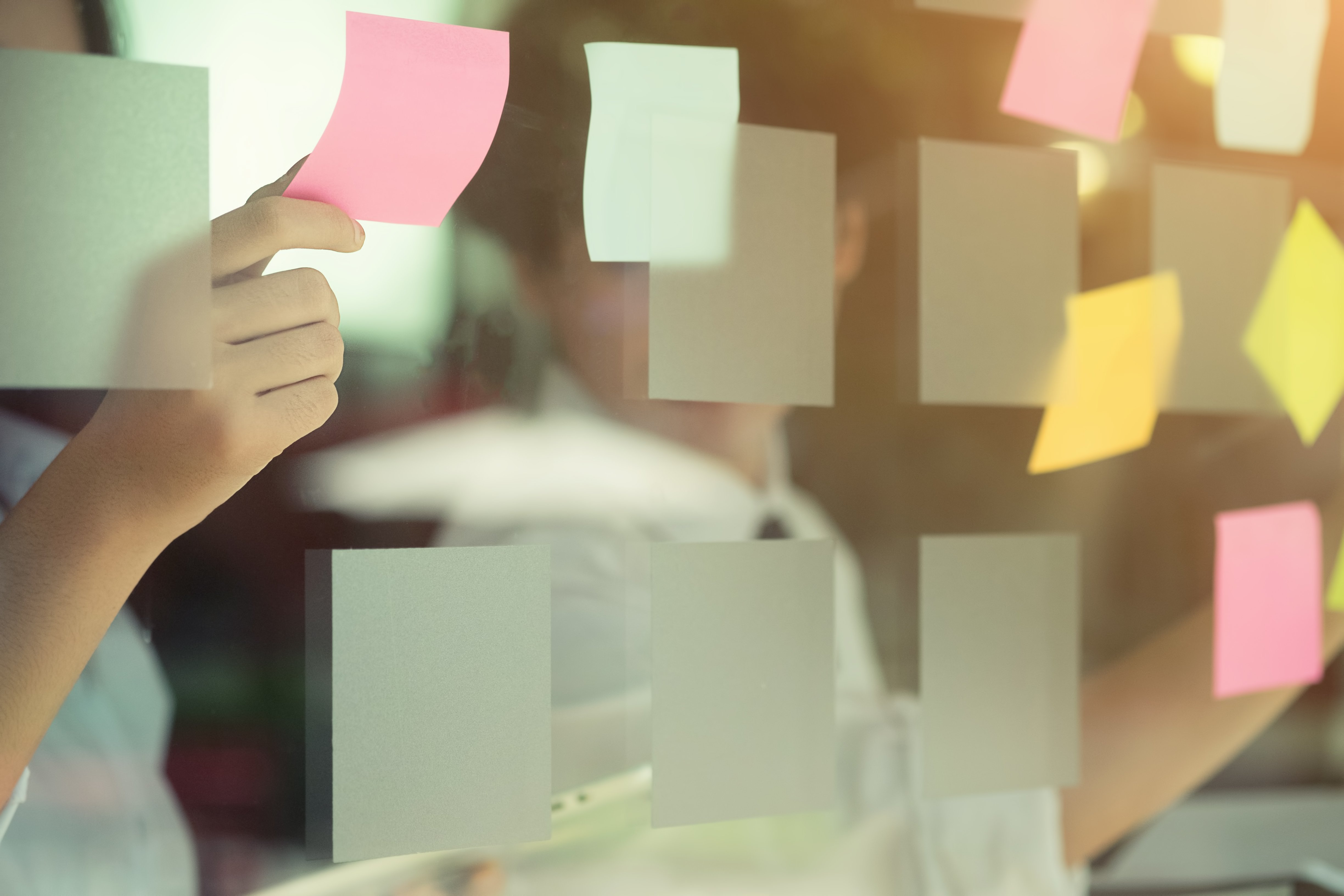 planning using sticky notes